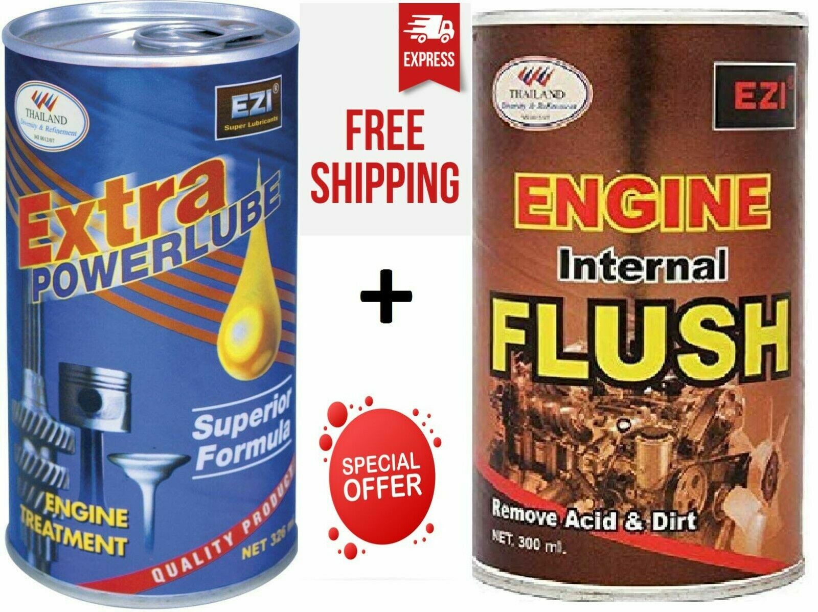 EZI Extra Power Lube Superior Formula 326 ml + EZI Engine Internal Flush 300 ml