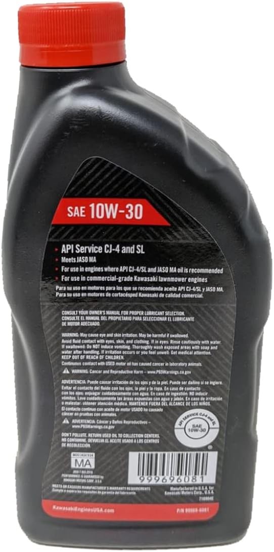Kawasaki 12PK Quart Genuine OEM 4 Cycle Engine Oil K-TECH SAE 10W-30 99969-6081