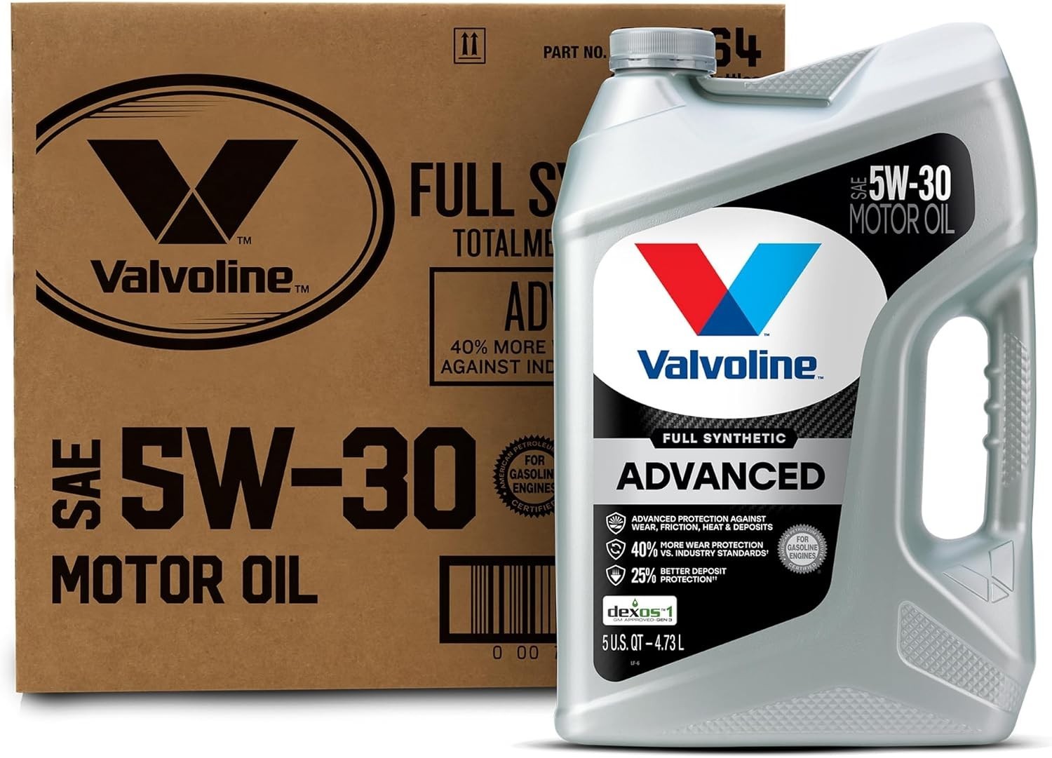 Advanced Full Synthetic 5W-30 Motor Oil – 15 Quarts, 3x 5 Qt Bottles, Superio…