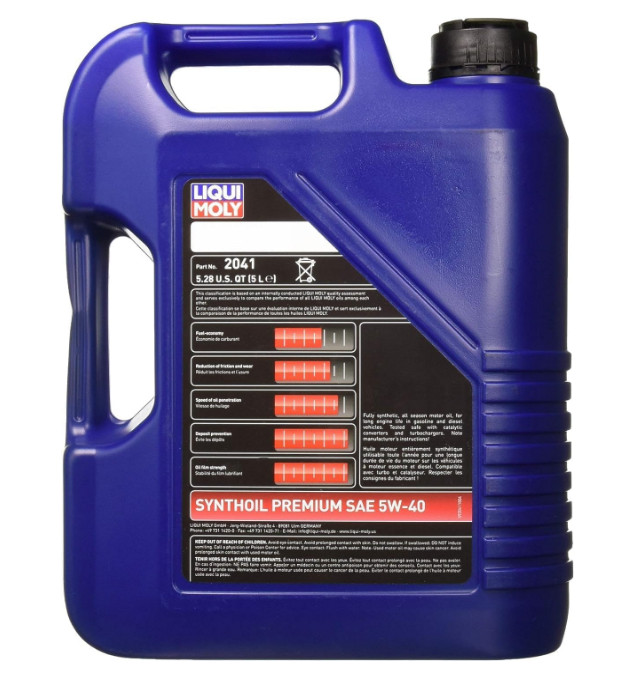 LIQUI MOLY Synthoil Premium SAE 5W-40 ,5 L,Fully synthetic engine oil,SKU: 2041