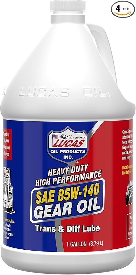 Lucas Oil 10045 Heavy Duty SAE 85W-140 Gear Oil – 1 Gallon (Pack of 4)