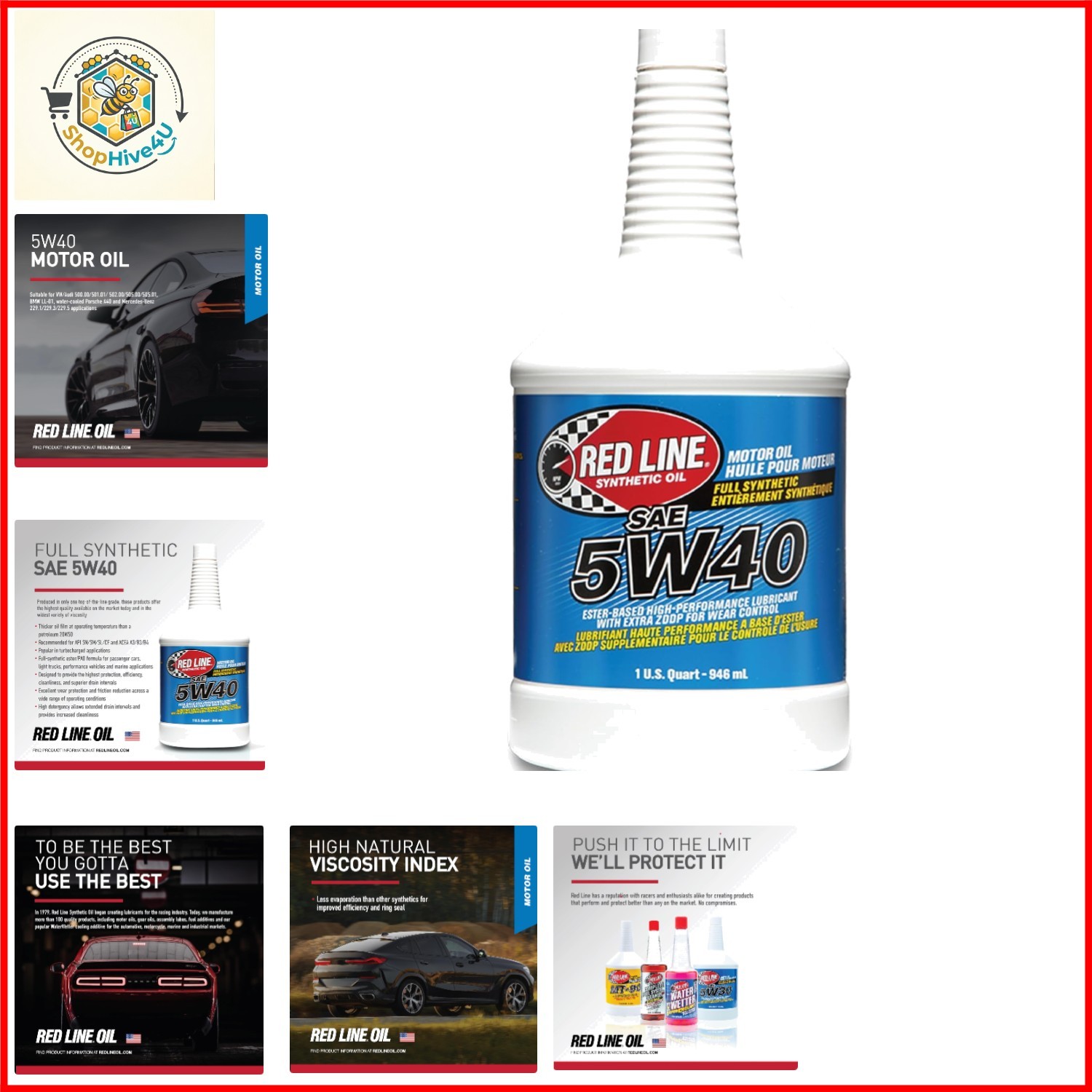 15404 SAE 5W40 Fully Synthetic Motor Oil – 1 Quart