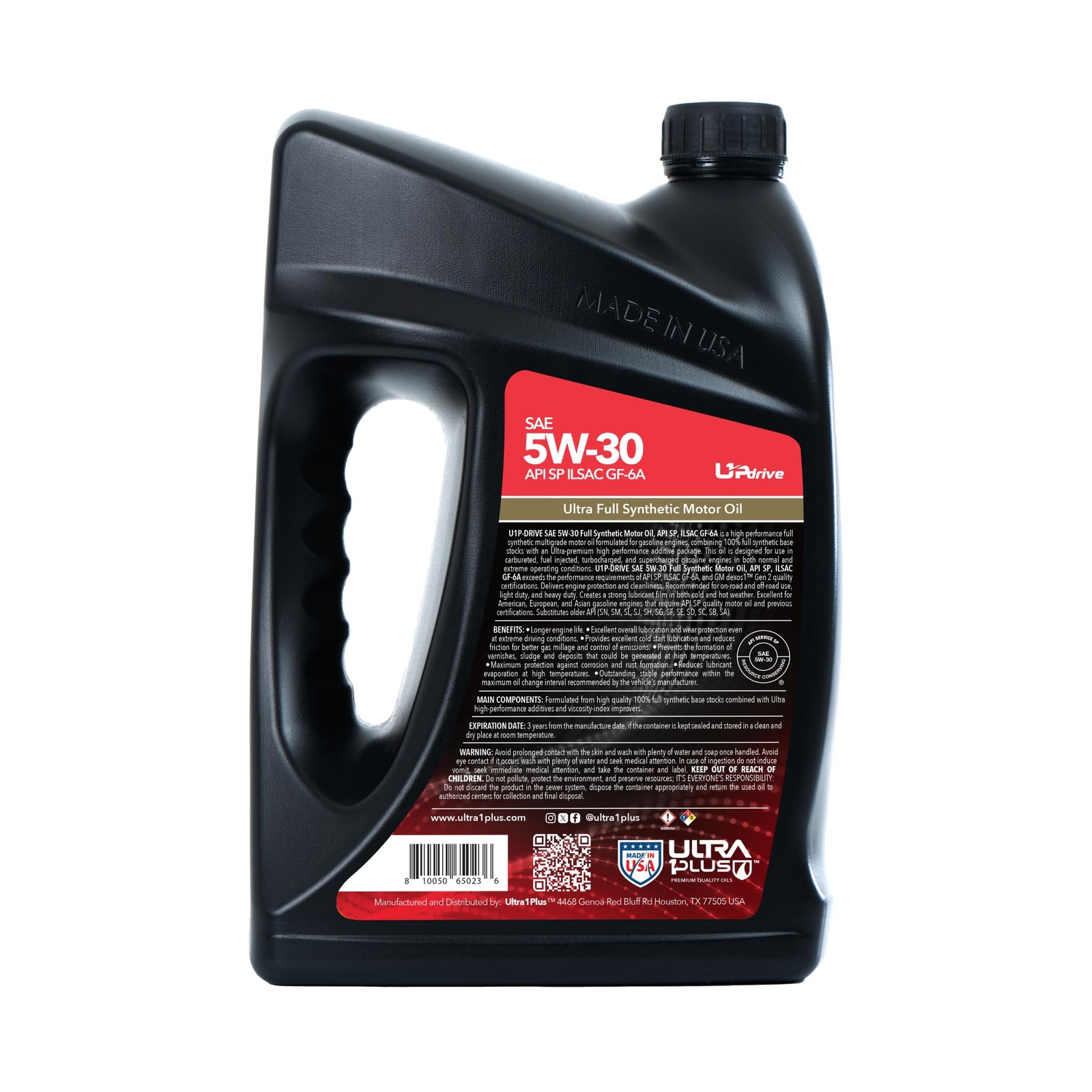 ULTRA 1PLUS SAE 5W-30 Full Synthetic Motor Oil API SP ILSAC 1 Gallon (4 QTS)