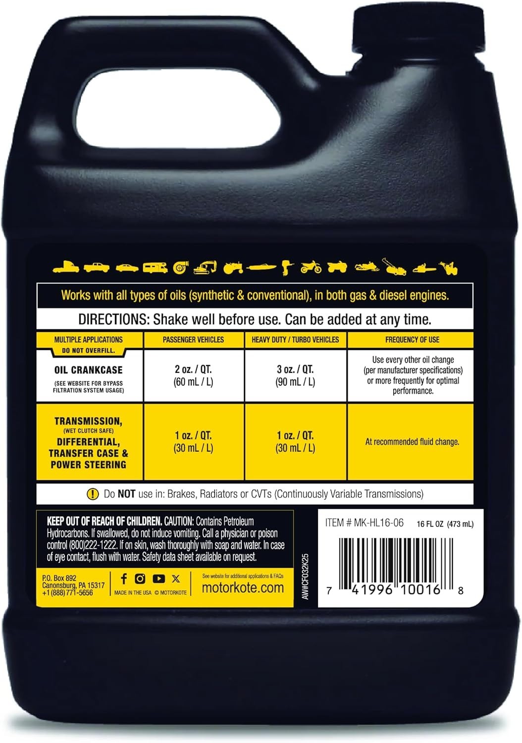 Ultimate 16 Oz Engine Treatment – Reduces Noise, Increases Lifespan & Efficiency