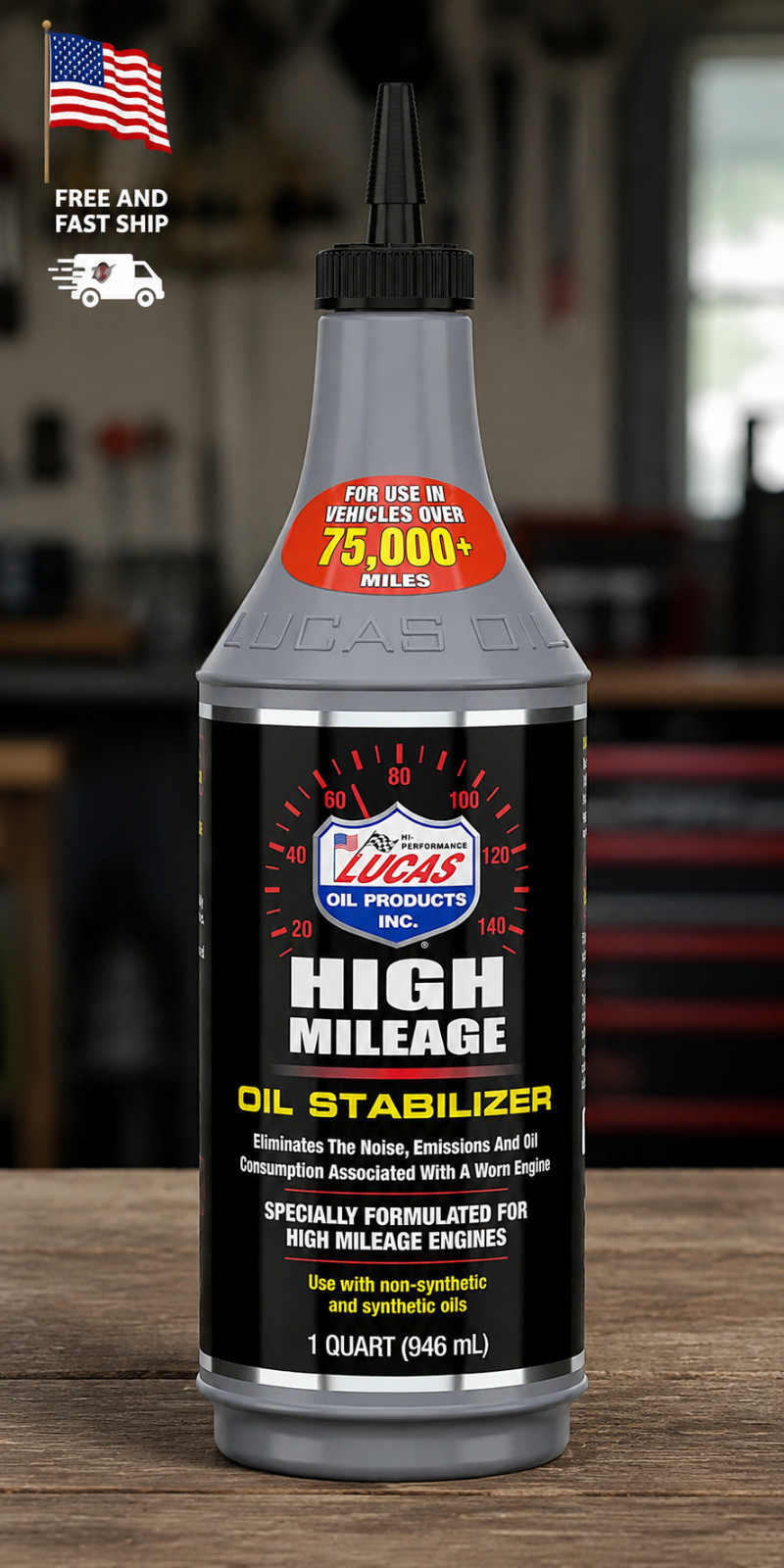 Lucas Oil 10118 High Mileage Oil Stabilizer 1 Quart Engine Treatment
