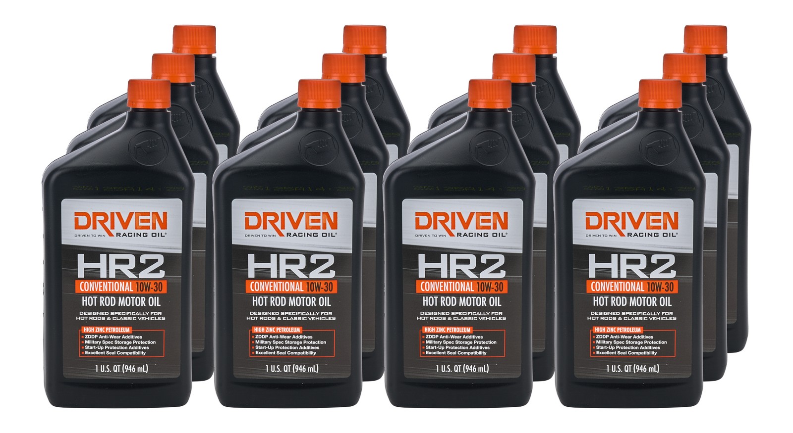 Driven Racing Oil HR2 10W30 Conventional Motor Oil 12 Qt Set High Zinc
