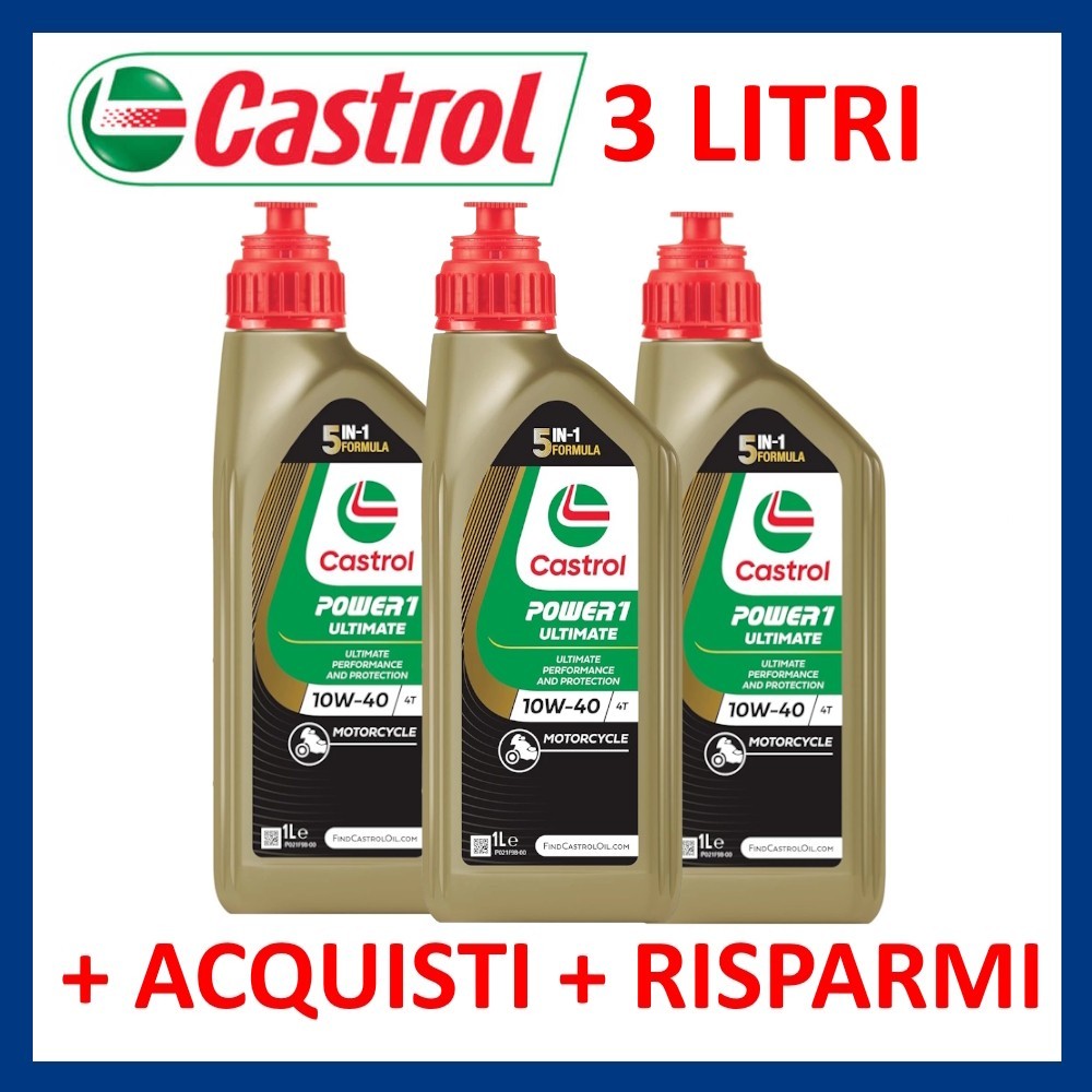 Castrol Power 1 Ultimate SAE 10W40 3 Liter Motorcycle Scooter Quad 4 Stroke Engine Oil