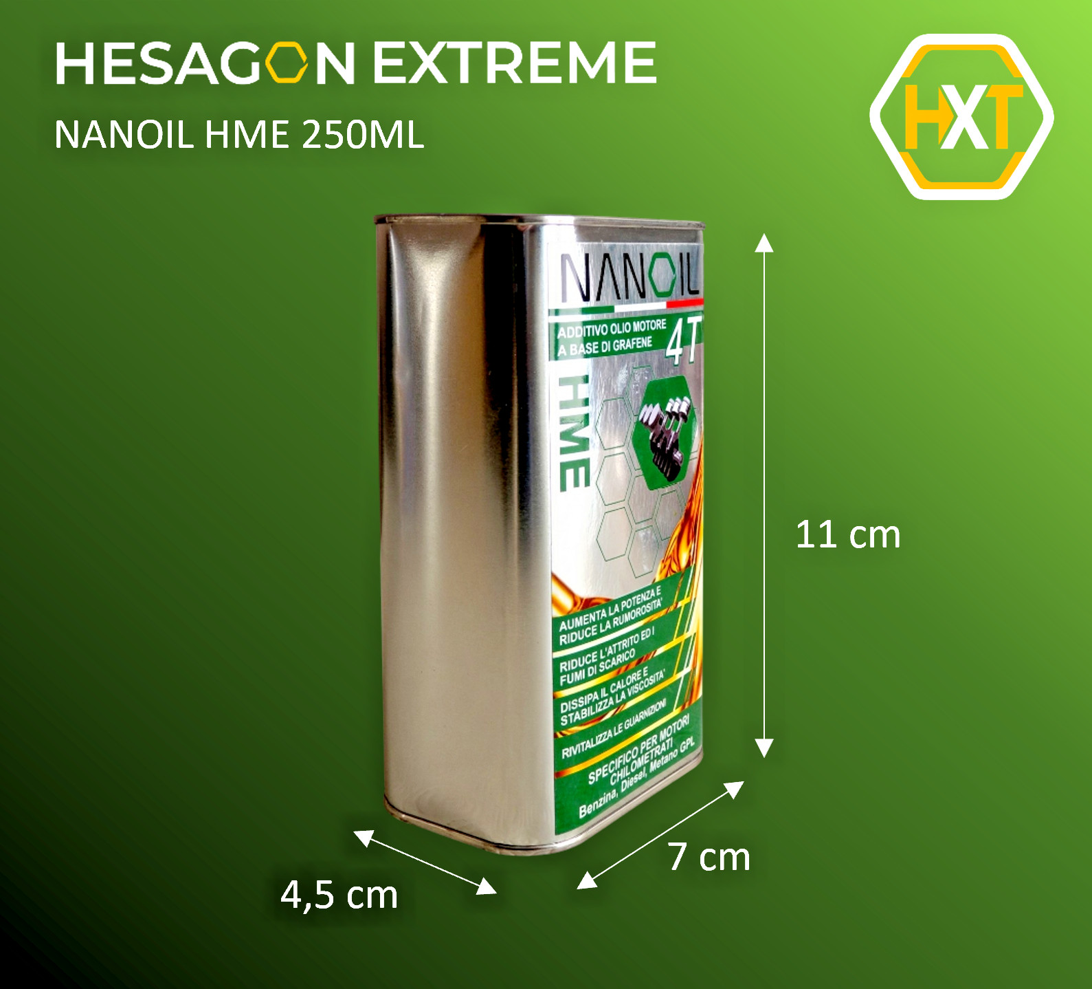 HME NANOIL OIL ADDITIVE WITH GRAPHENE – FOR HIGH MILEAGE ENGINES