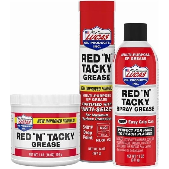 (4 pack) Lucas 10005 Red N Tacky EP Grease Multi-Purpose Lubricant 14 Oz