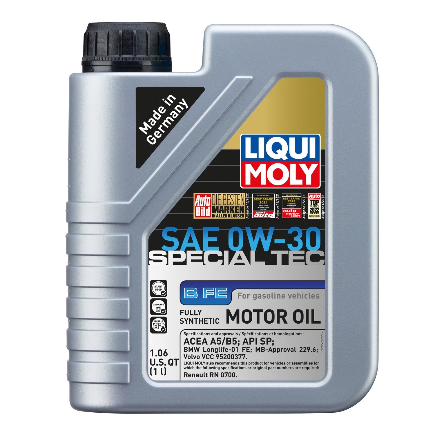Liqui-Moly 20202 , Motor Oil, 0W-30 SpecTec B FE 1L, Full Synthetic