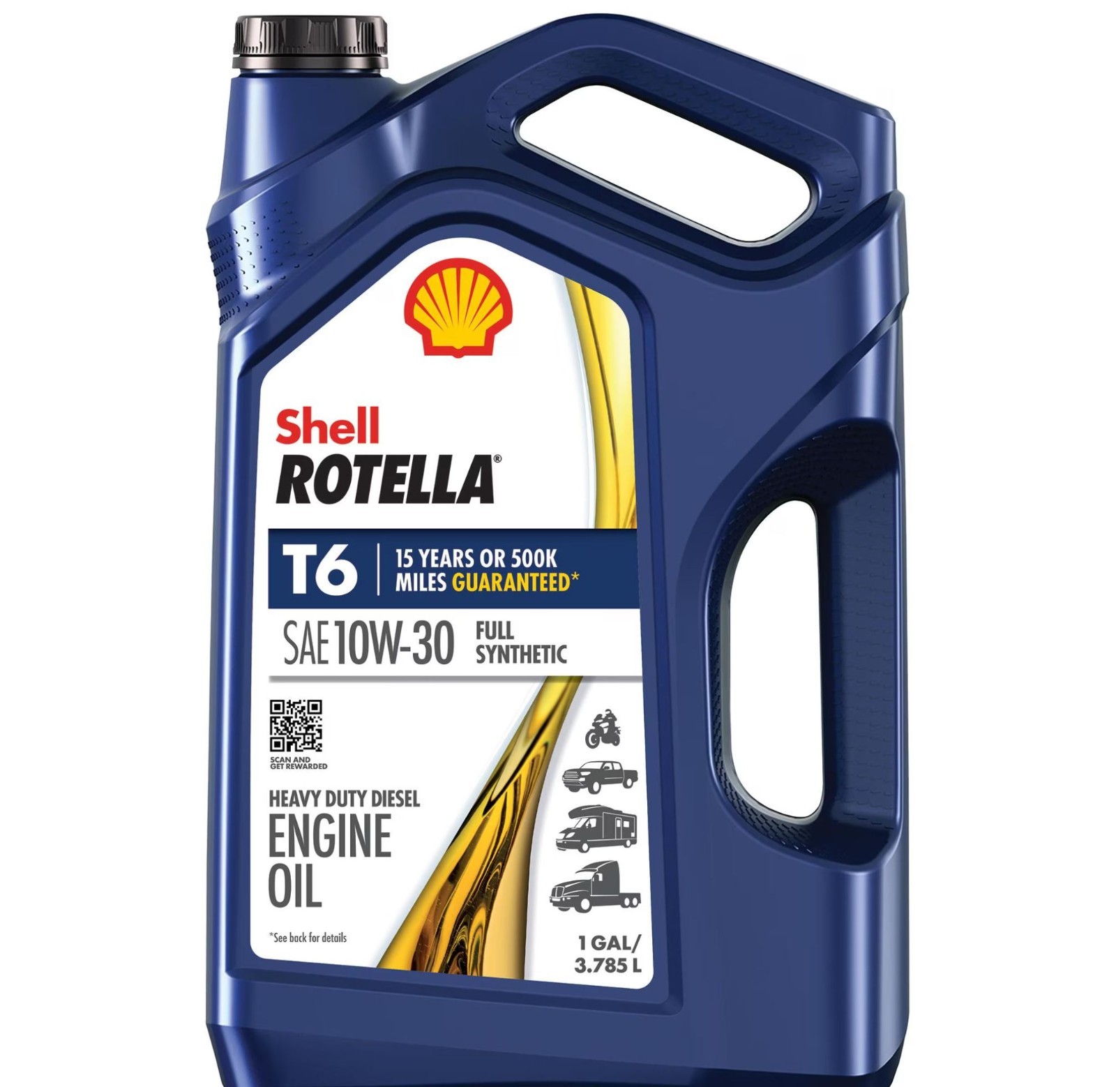 2Pack Shell ROTELLA T6 Diesel Engine Full Synthetic 10W-30 Motor Oil 1 Gallon