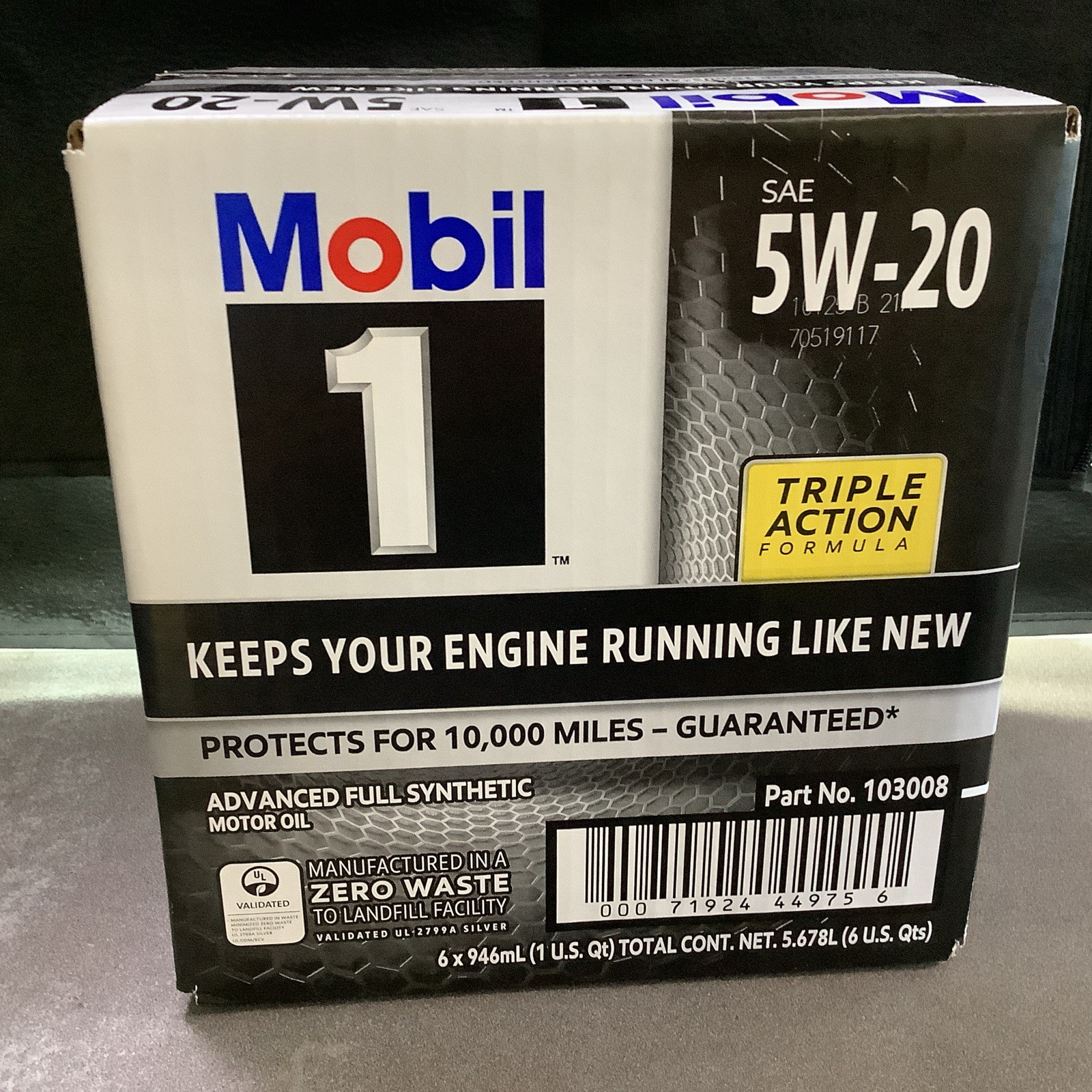 Mobil 1 Advanced Full Synthetic Motor Oil SAE 5W-20 6 Pack Of 1 Qt.
