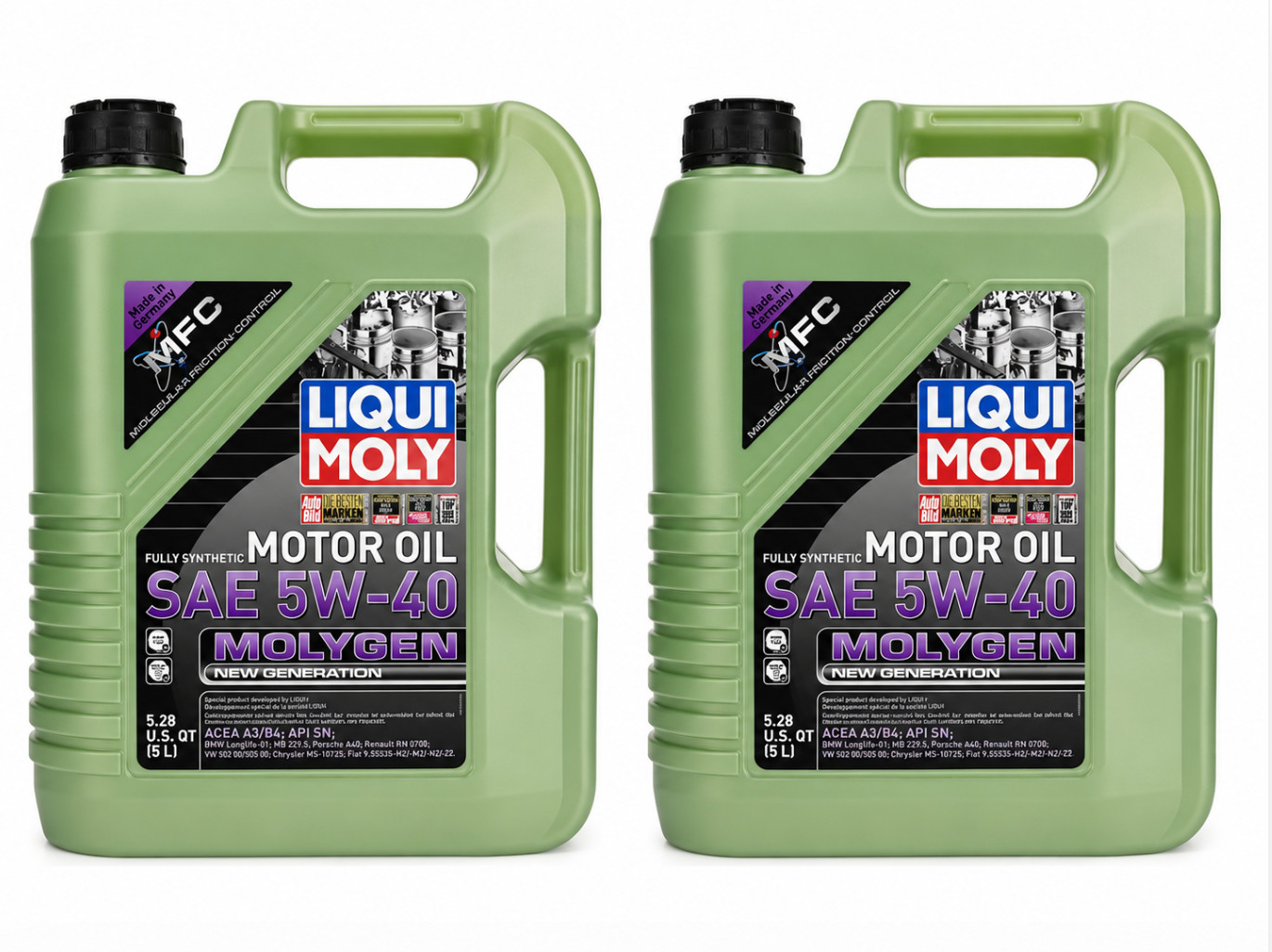 LIQUI MOLY Molygen 5W40 Full Synthetic Motor Oil 10 Liter 2 Pack
