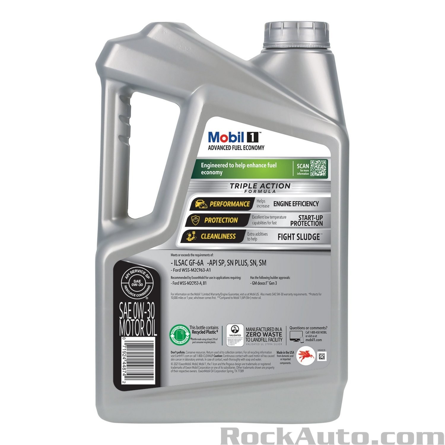 MOBIL 120761 0W30; Advanced Fuel Economy Full Synthetic Motor Oil 5 QT-SALE