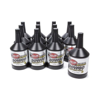 Redline Oil 12604, Motorcycle 20W60 Synthetic Motor Oil 1 qt Set of 12