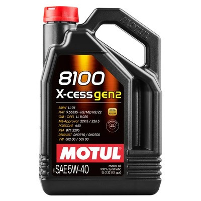 Motul Usa MTL110905, One 8100 X-Cess Gen2 5W-40 5 Liter Bottle Performance Parts