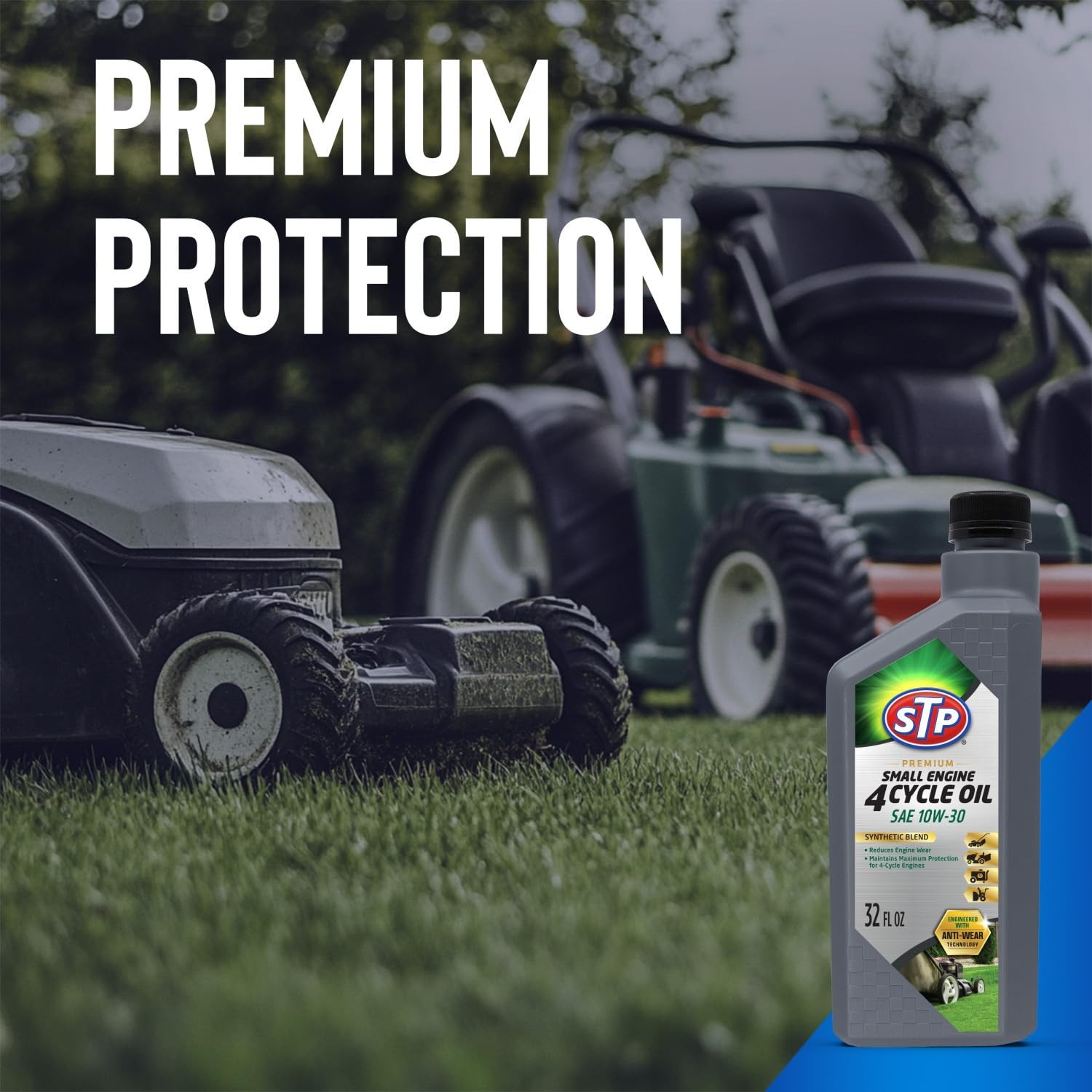 Premium Small Engine Oil 10W-30, 32 Oz – Reduces Wear for Lawnmowers & Tractors