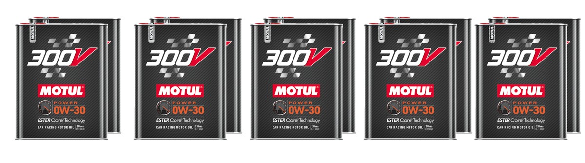 Motul USA 300V Power 0W30 Synthetic Motor Oil – 2L Bottles, Set of 10