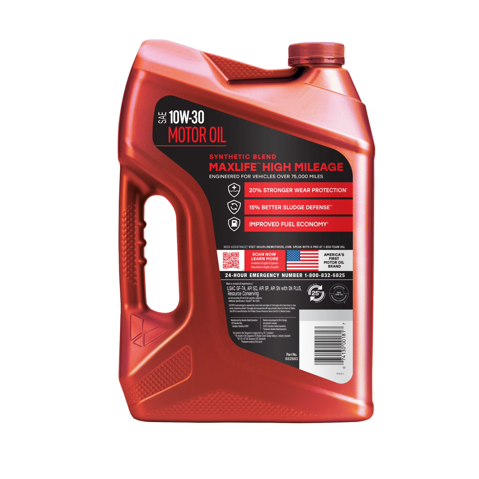 Valvoline MaxLife 10W-30 High Mileage Synthetic Blend Motor Oil 5 Quart