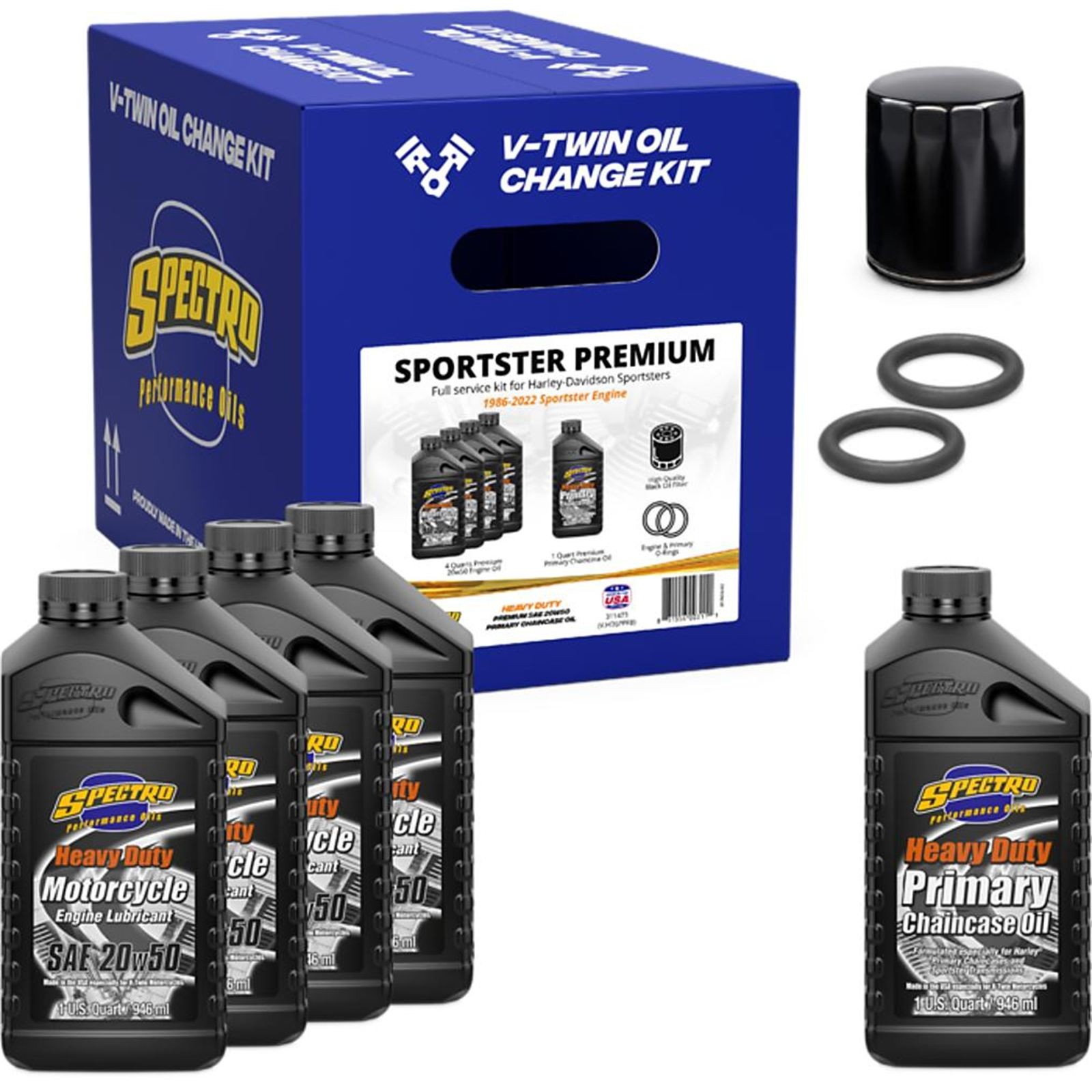 Spectro Performance Oils V-TWIN FULL OIL SERVICE KIT XL PREMIUM 311473