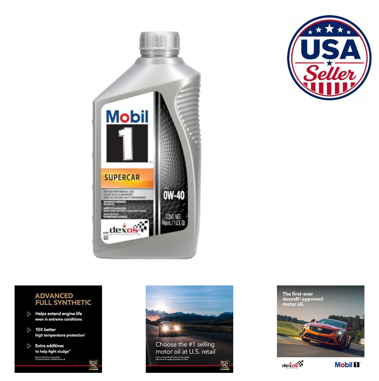 Synthetic Motor Oil 0W-40 Full Synthetic 6 Quarts 192 Fl Oz Bottle Car