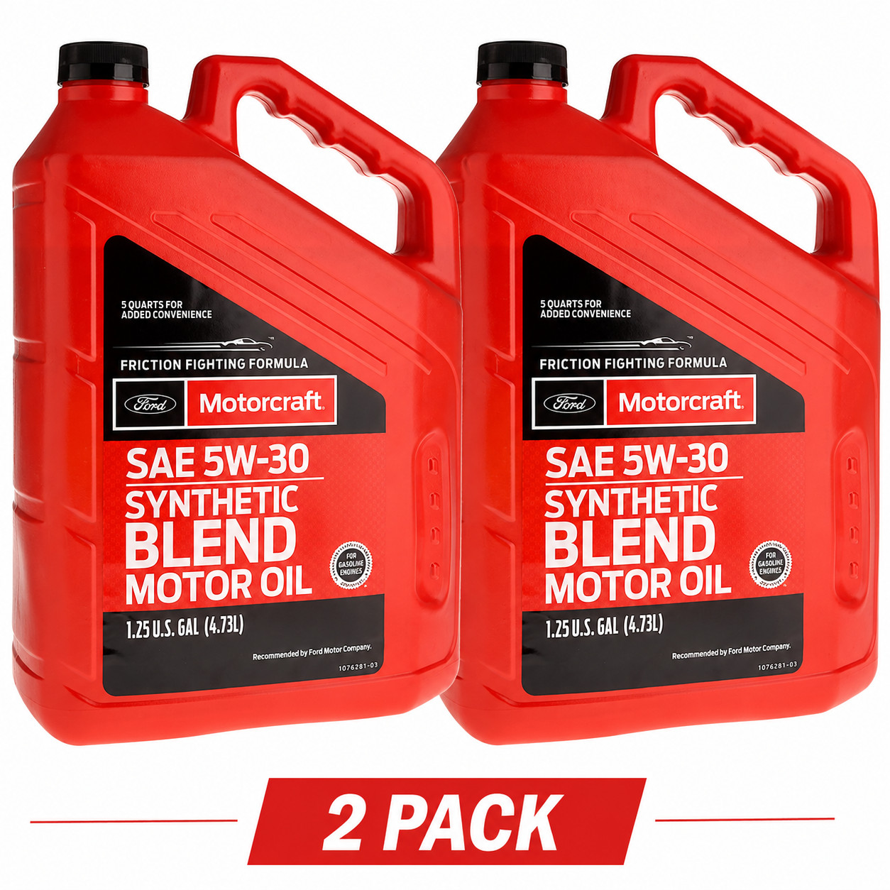 2 PACK- Moto 5W-30 Synthetic Blend Motor Oil, Superior Wear Protection, 5 Quart