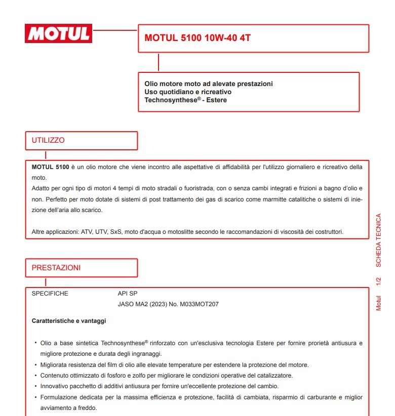 MAINTENANCE KIT 4L MOTUL 5100 10W40 + OIL FILTER ARCTIC CAT 4×4 500 2004-2007