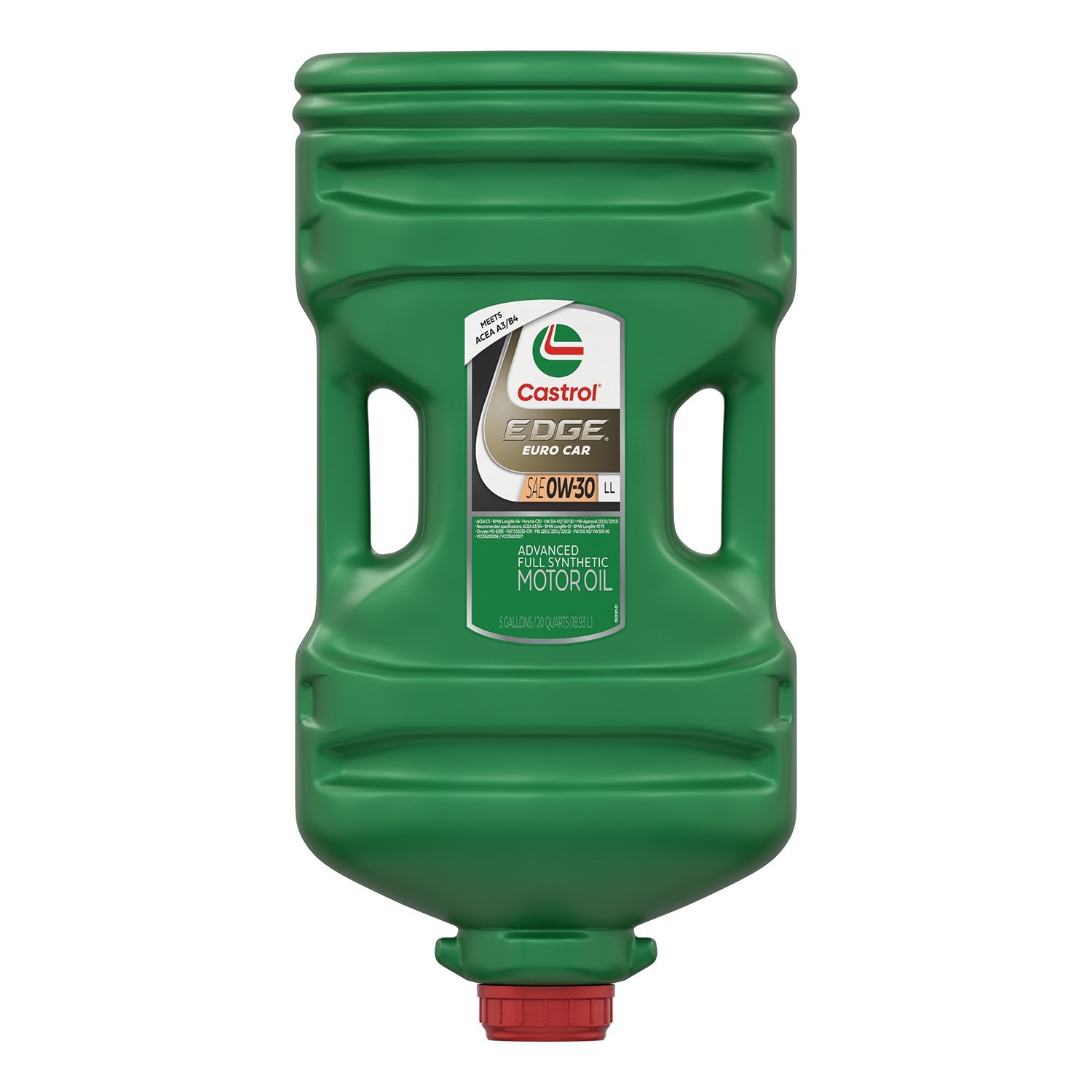 Castrol EDGE Euro Car 0W-30 LL Full Synthetic Motor Oil, 1 – 5 Gallon ePod Jug