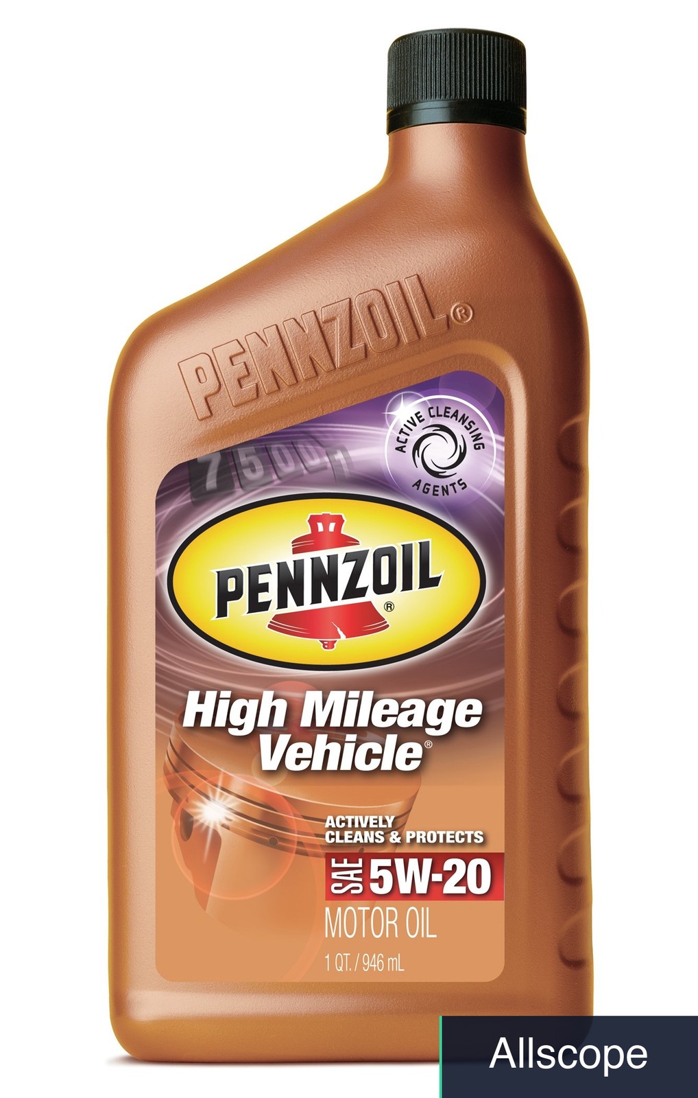 5W20 Motor Oil 1 Quart Bottle High Mileage Formula for Vehicles