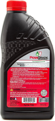 PENN GRADE 1, 71196, Synthetic Blend High Performance Oil SAE 20W-50, 1…