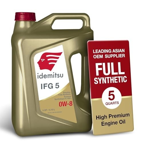 Fully Synthetic Engine Oil 5 Quart 0W-8 For Car Truck Bottle