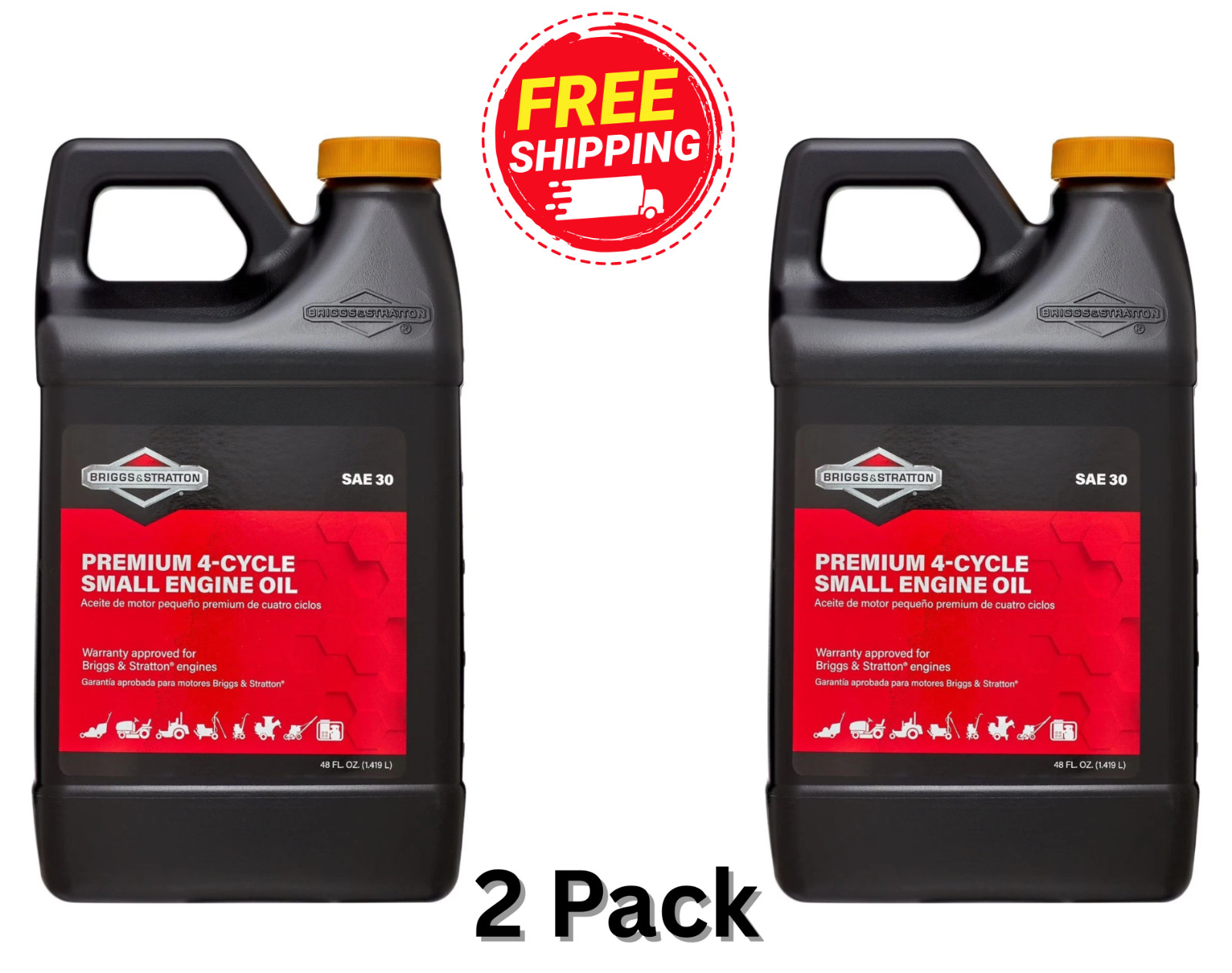 2 Pack – Briggs & Stratton 4-Cycle 48 oz Oil SAE-30 for Small Engines Free Ship