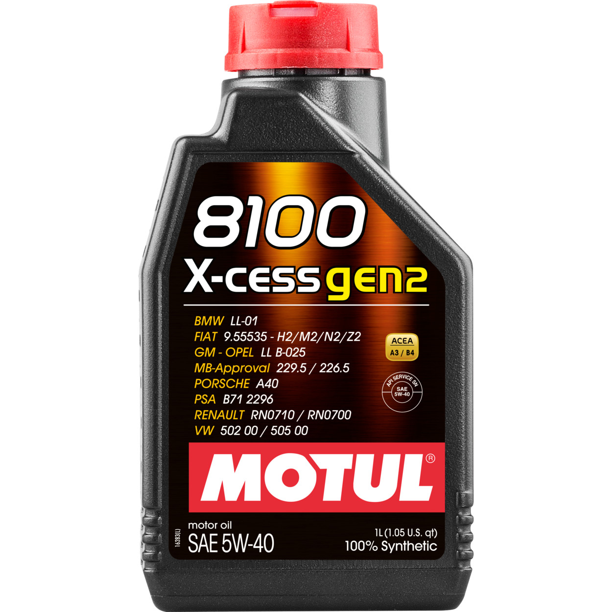 Motul 8100 X-CESS 5W40 GEN2 – 3L – Fully Synthetic Engine Motor Oil (3x1L)