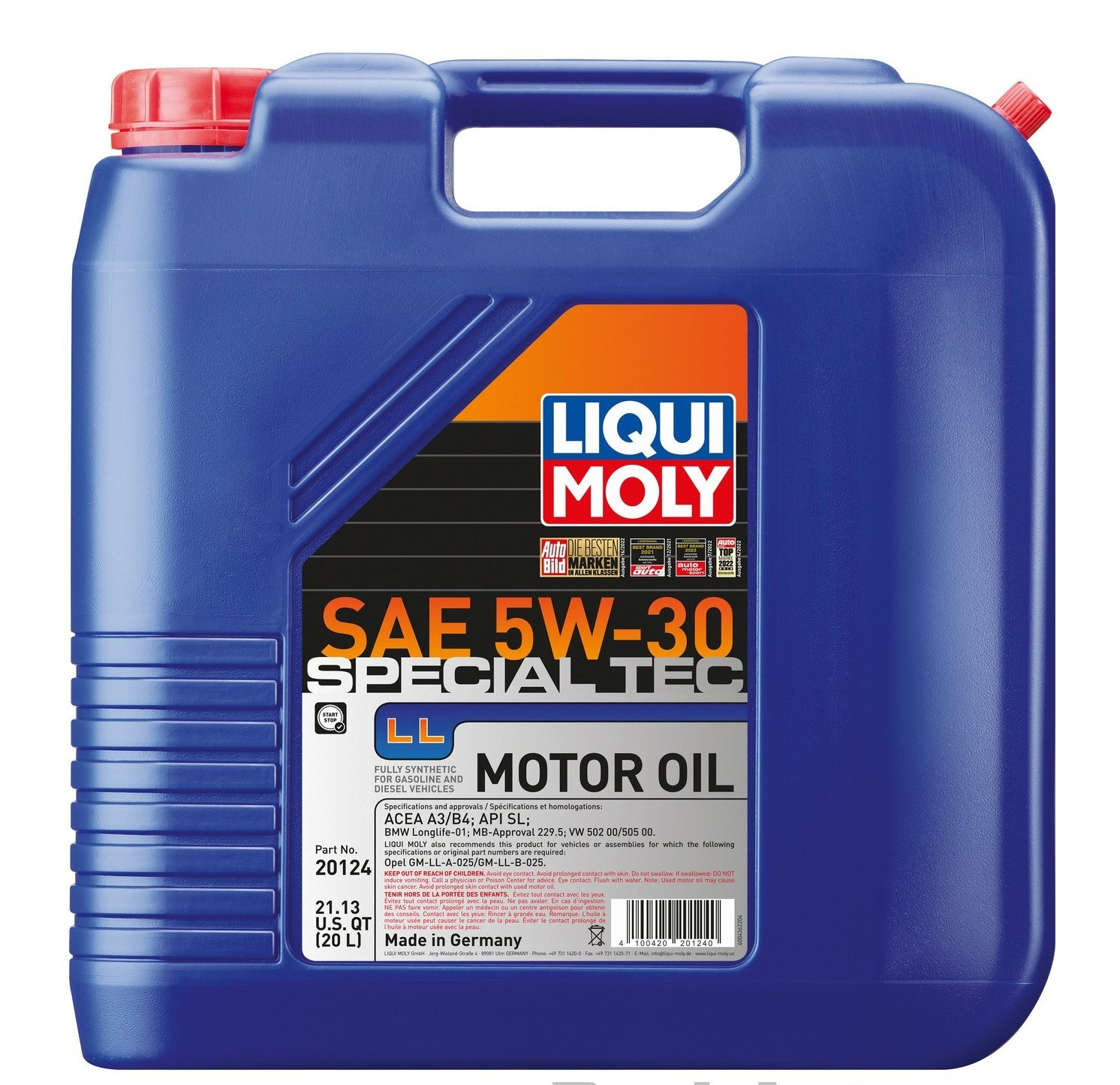 SALE- LIQUI MOLY 20124 Special Tec LL 5W-30; 20 Liter