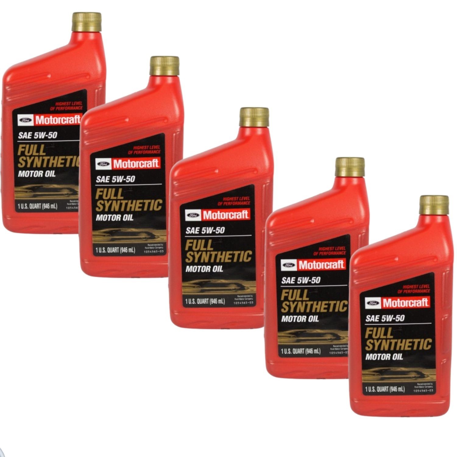 SALE- 5 PACK- MOTORCRAFT XO5W50QGT Full Synthetic; SAE 5W-50; 1 Quart