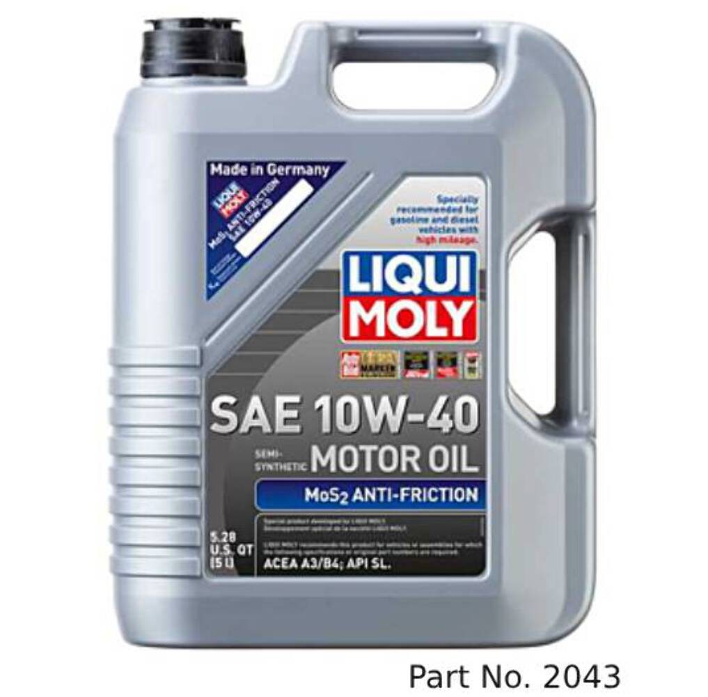 Liqui Moly Motor Oil Synthetic MoS2 Antifric­tion SAE 10W-40 Blend Gasoline and