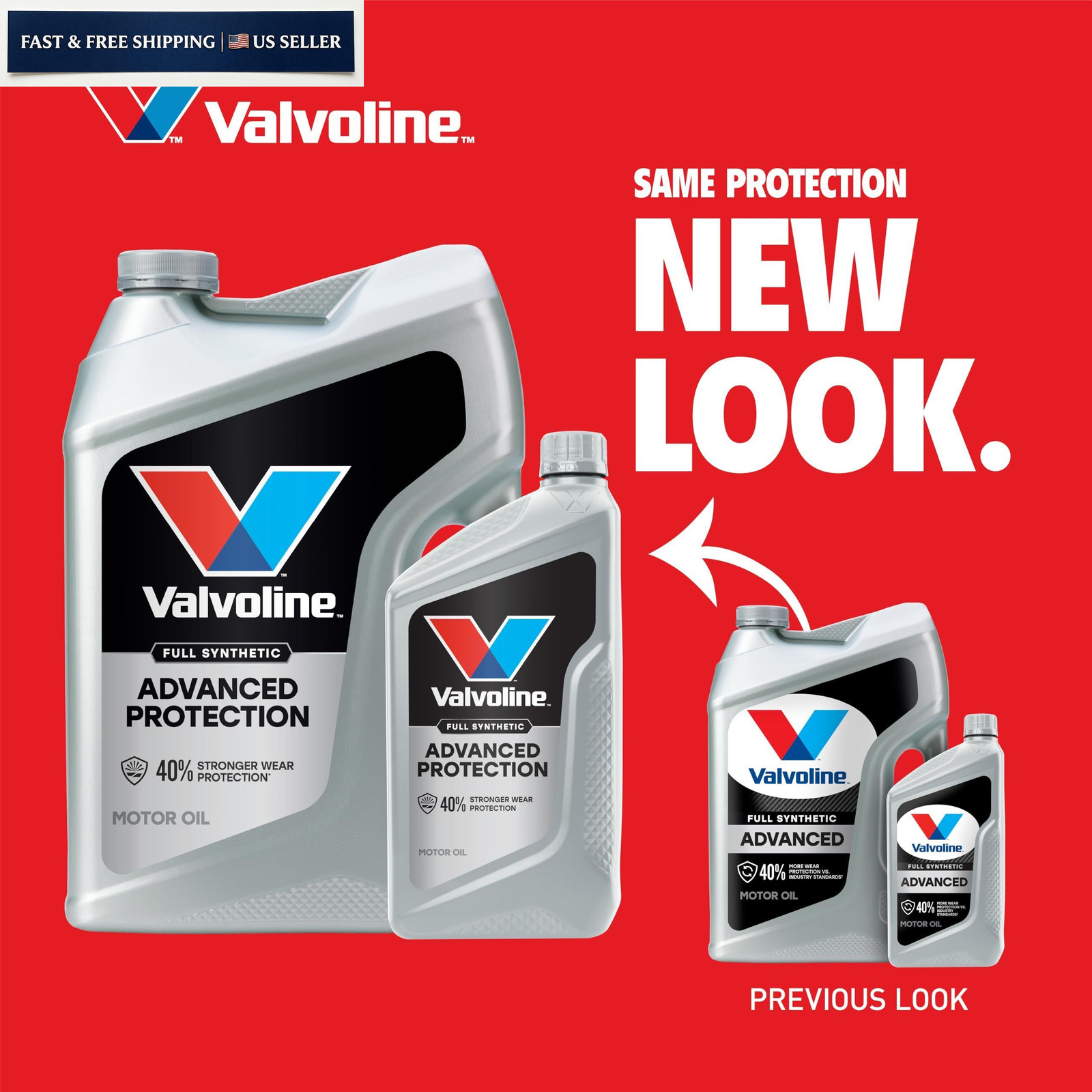 Valvoline Advanced Full Synthetic SAE 20W-50 Motor Oil 1 QT 1 QT, Gold