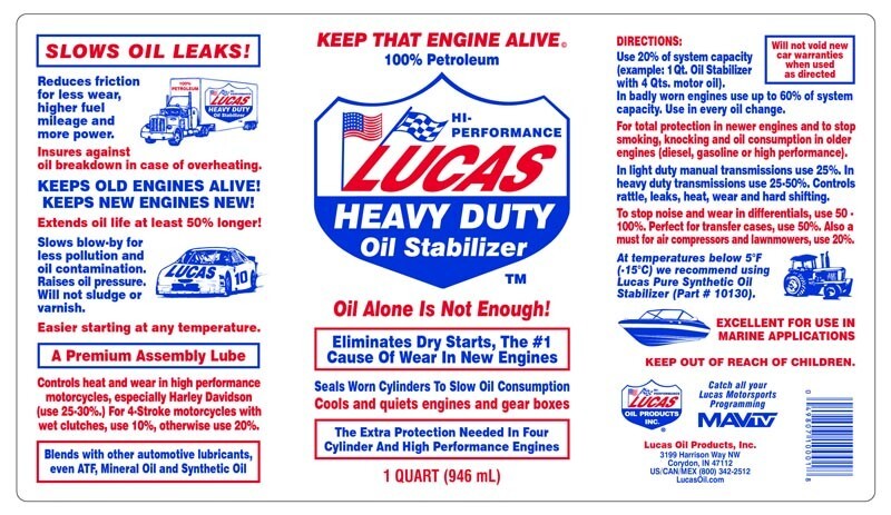 Lucas Pure Petroleum Multi-Use Heavy Duty Oil Stabilizer 1 Gal Set of 4 10002