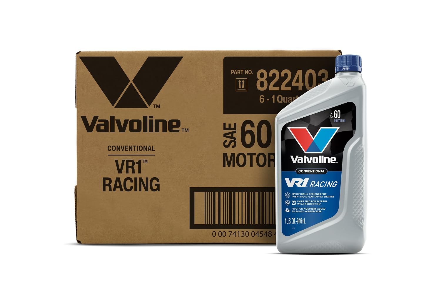 Valvoline VR1 Racing SAE 60 Motor Oil 1 QT, Case of 6
