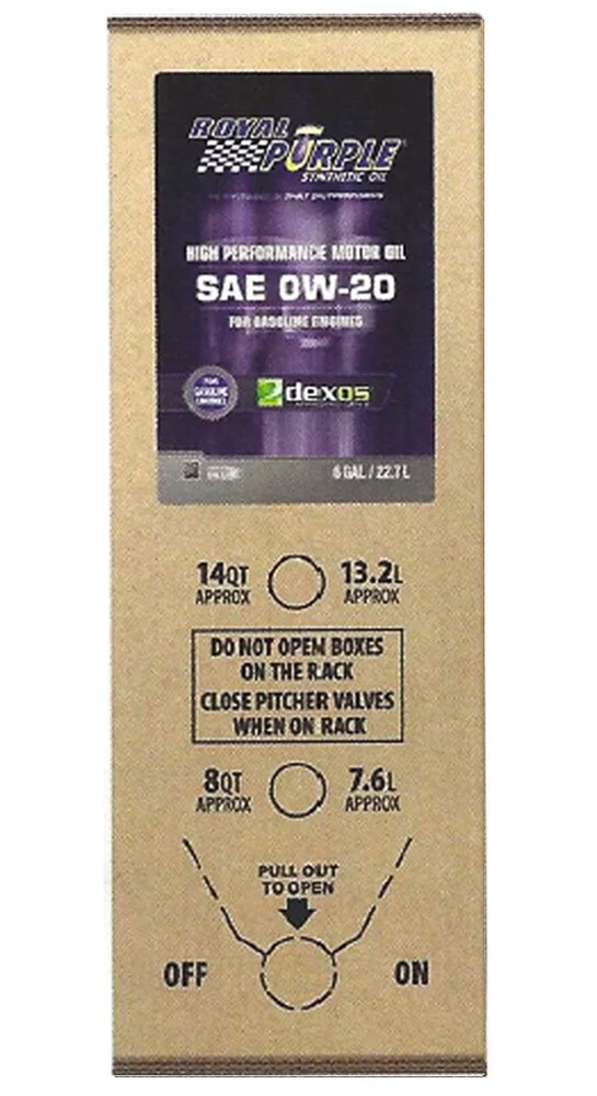 Royal Purple 60020 Multi-Grade Motor Oil 0W20 Sae 6 Gal Box Dexos