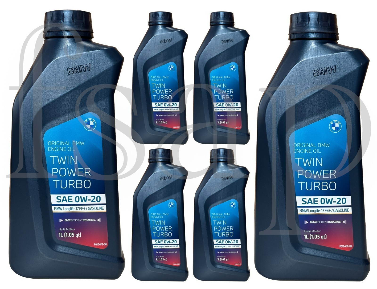 Kit of 6 quarts Genuine BMW Twin Power Turbo Engine Oil 0w20