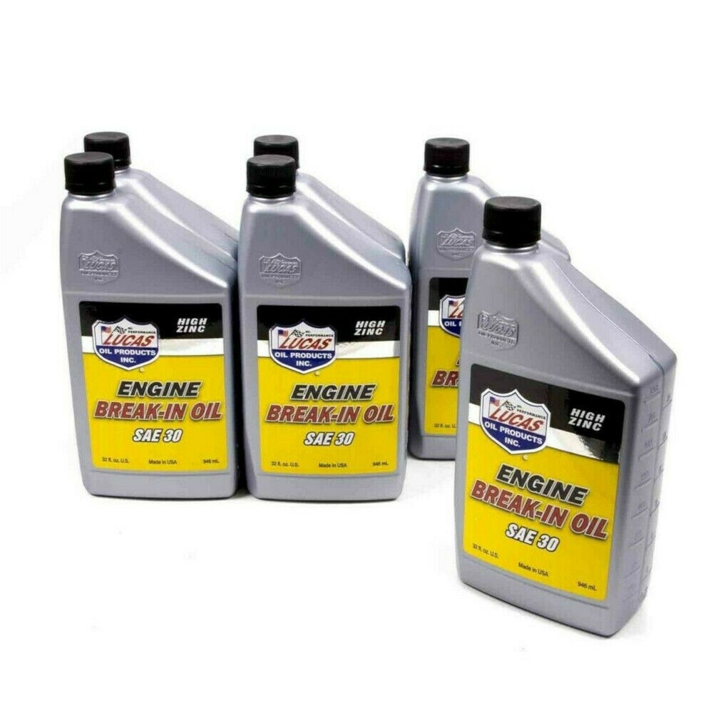 Lucas 10630 Petroleum-Based High-Zinc Engine Break-In Oil SAE 30W – 6 Quarts