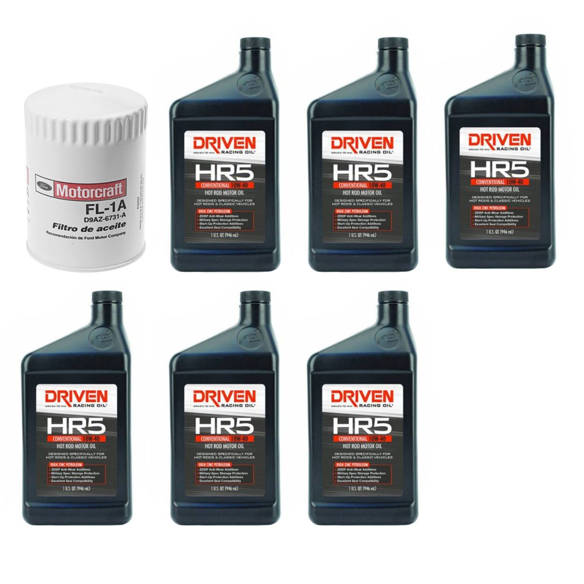 Driven Racing Oil High Zinc Oil Change Kit HR5 Conventional 10W-40 V8 Bronco …