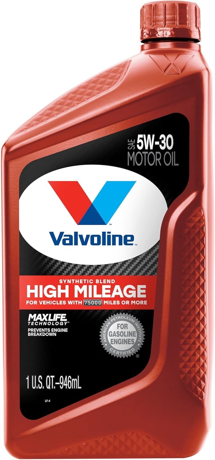 High Mileage 5W-30 Synthetic Blend Motor Oil with MaxLife Technology – 1 Quart