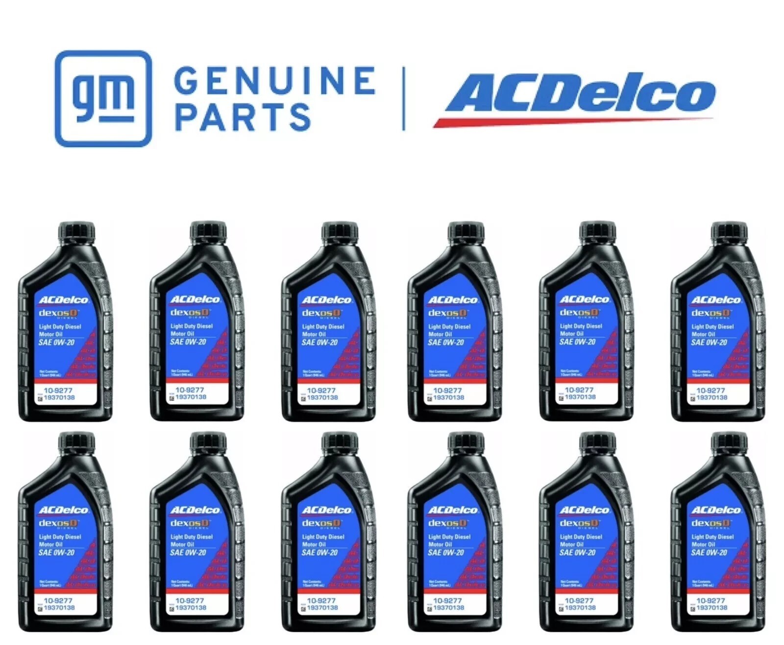 12 OEM OE ACDelco DIESEL 0W-20 3.0L LM2 DURAMAX DEXOS D GM OIL 19370138 10-9277