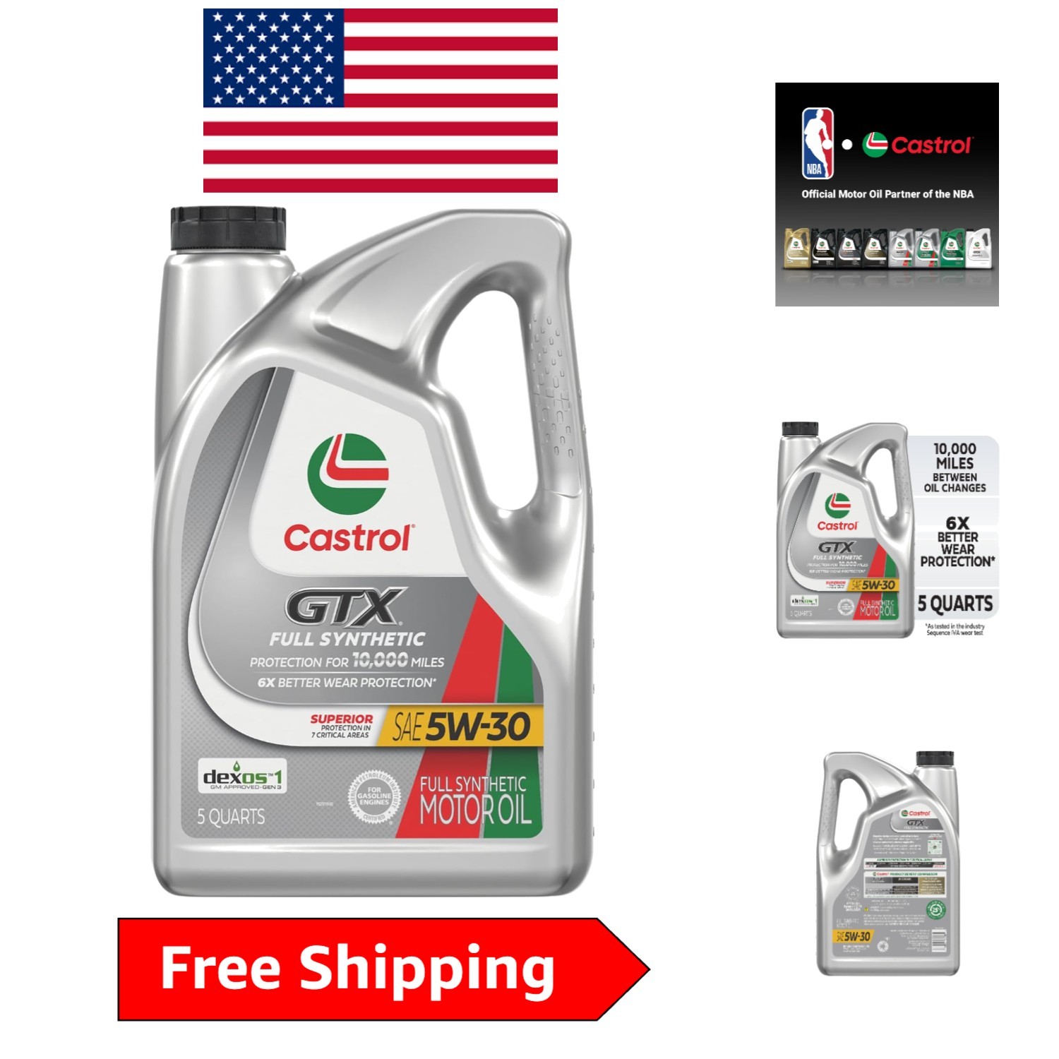GTX Full Synthetic 5W-30 Motor Oil – 5 Quarts, Maximum Engine Protection