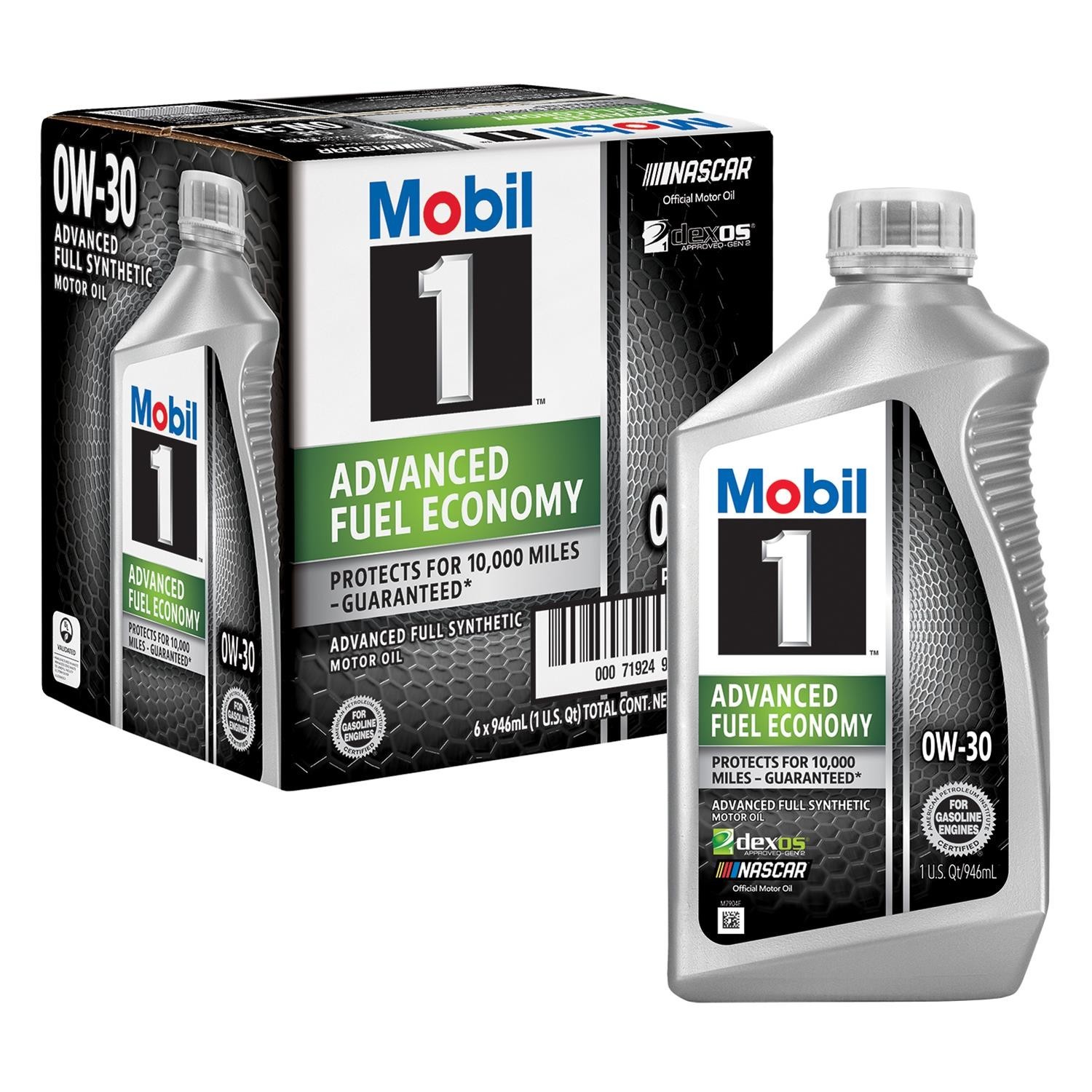Mobil 1 Advanced Fuel Economy 0W-30 Full Synthetic Motor Oil; 6-1 Qt Bottle Case