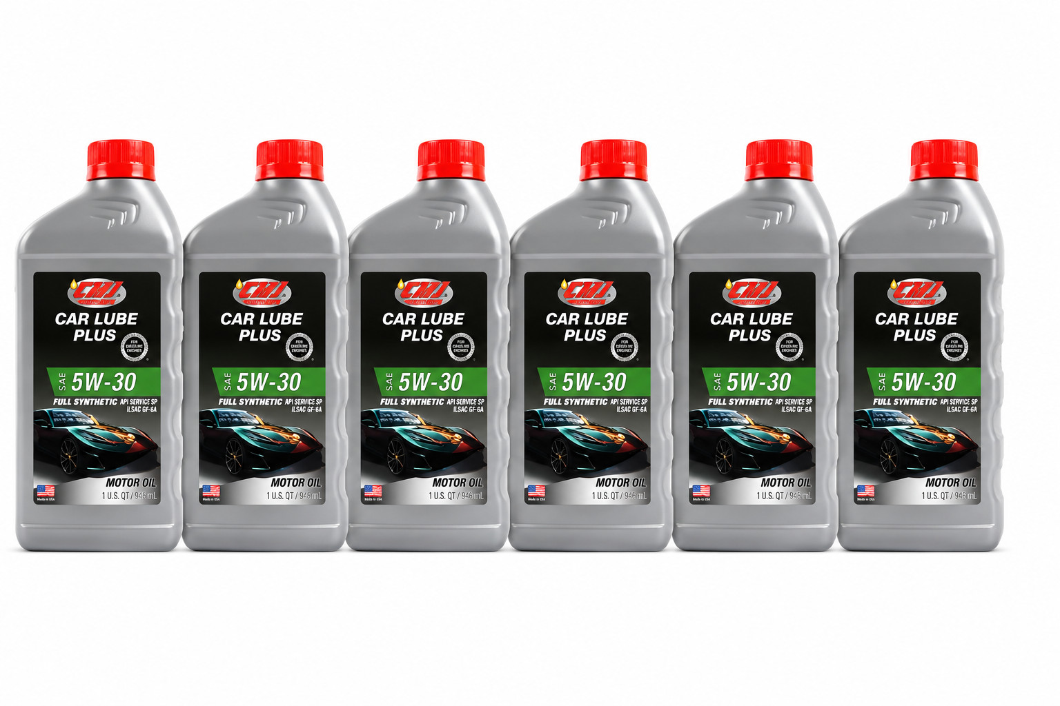 6 Pack – 5W-30 CMJ Brothers Car Lube Plus SAE 5W-30 Full Synthetic Motor Oil