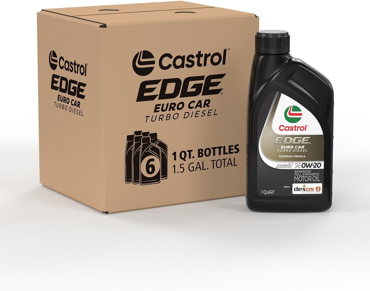 Castrol EDGE Euro Car Turbo Diesel 0W-20 Full Synthetic Motor Oil, Case of 6-1Qt