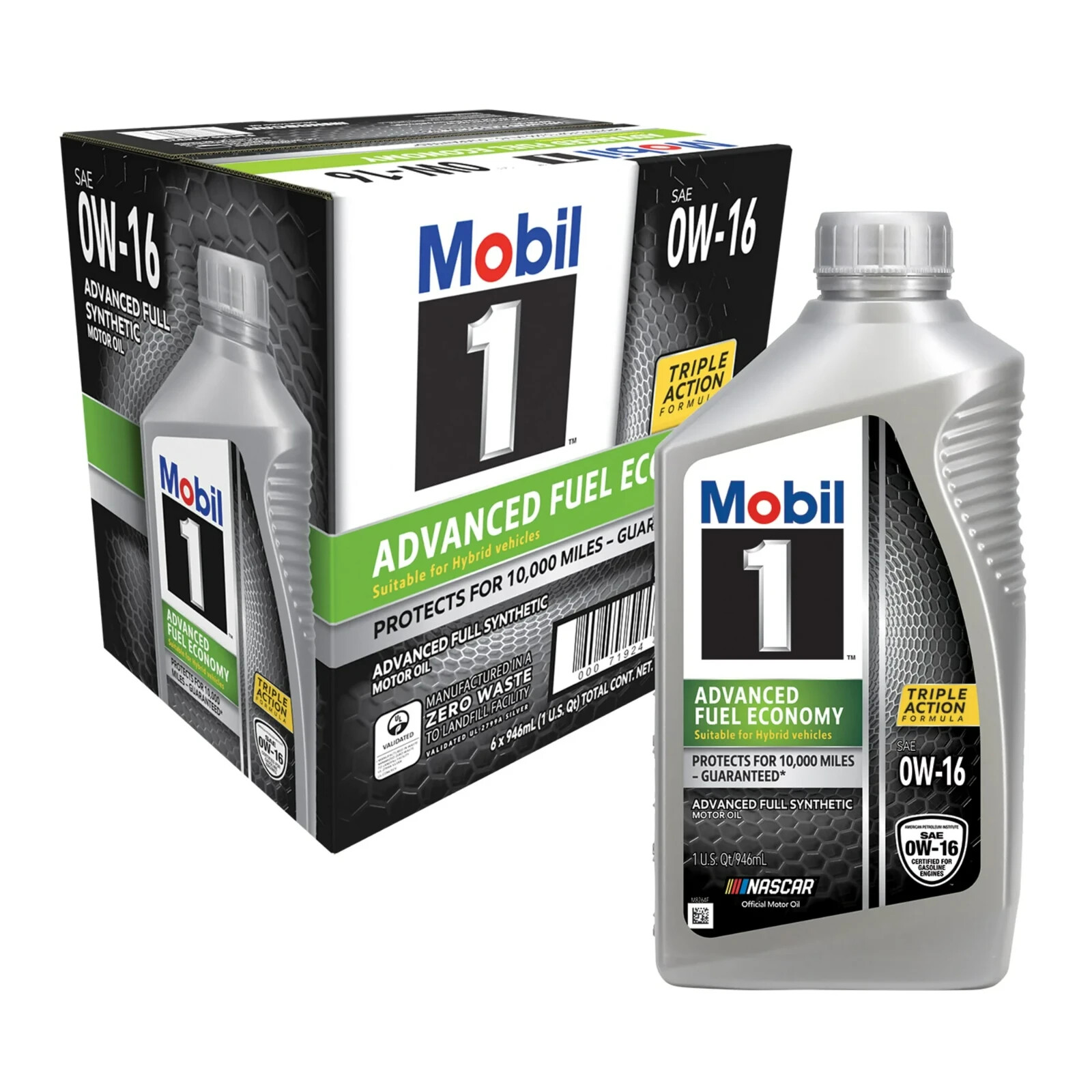 MOBIL 1 ADVANCE FUEL ECONOMY 0W16 MOTOR OIL 6/1 QTS (PACK OF 6) (FREE SHIPPING)